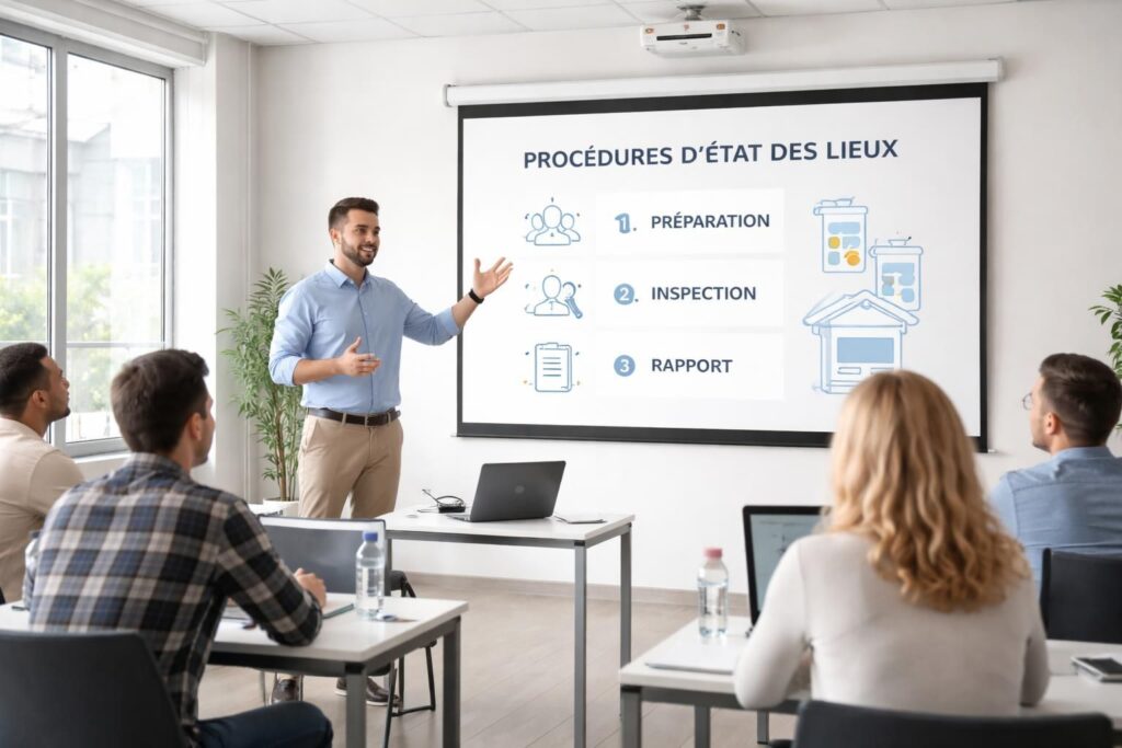 Formation : procédures état des lieux via vidéoprojecteur Acer, simple