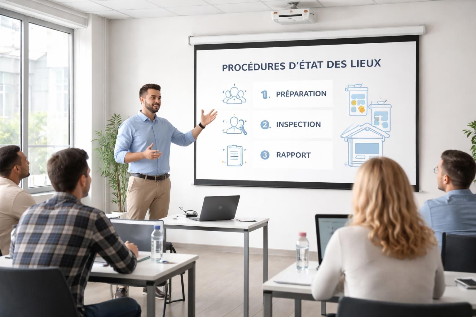 Formation : procédures état des lieux via vidéoprojecteur Acer, simple