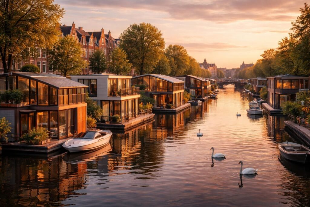 Maisons flottantes à Amsterdam : le guide des plus belles demeures aquatiques