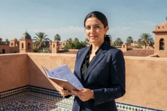 Propriétaire investissant dans un appartement à Marrakech pour la location saisonnière, vue sur les toits de la médina
