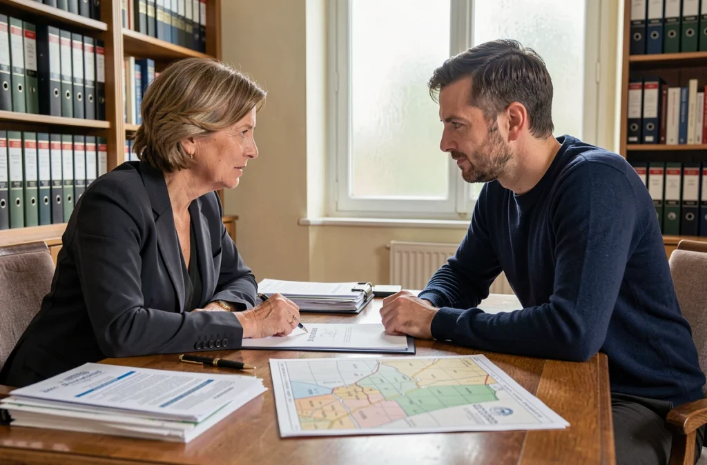 Signature d'un compromis de vente chez un notaire pour l'achat d'une maison à Beauvais