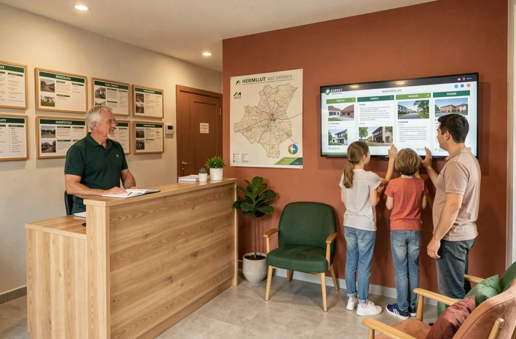 Intérieur accueillant d'une agence immobilière généraliste à Montpellier représentant Mas Saint Côme Immobilier